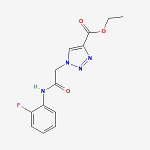 molecular formula C13H13FN4O3 B11434223 ethyl 1-{2-[(2-fluorophenyl)amino]-2-oxoethyl}-1H-1,2,3-triazole-4-carboxylate 