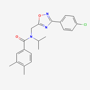 molecular formula C21H22ClN3O2 B11434271 N-{[3-(4-chlorophenyl)-1,2,4-oxadiazol-5-yl]methyl}-3,4-dimethyl-N-(propan-2-yl)benzamide 