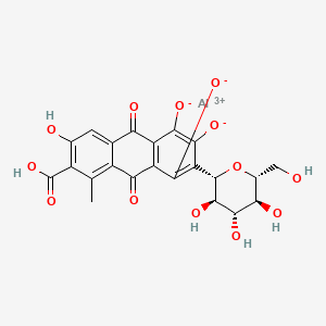 molecular formula C22H17AlO13 B1143439 aluminum;6-carboxy-7-hydroxy-5-methyl-9,10-dioxo-3-[(2S,3R,4R,5S,6R)-3,4,5-trihydroxy-6-(hydroxymethyl)oxan-2-yl]anthracene-1,2,4-triolate CAS No. 1328-60-5
