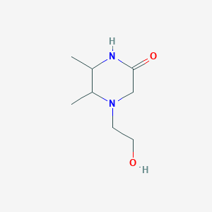 molecular formula C8H16N2O2 B114344 4-(2-Hydroxyethyl)-5,6-dimethylpiperazin-2-one CAS No. 146511-05-9