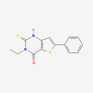 molecular formula C14H12N2OS2 B11434505 3-ethyl-6-phenyl-2-thioxo-2,3-dihydrothieno[3,2-d]pyrimidin-4(1H)-one 