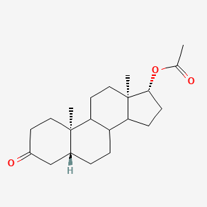 B1143452 [(5R,10R,13R,17R)-10,13-Dimethyl-3-oxo-1,2,4,5,6,7,8,9,11,12,14,15,16,17-tetradecahydrocyclopenta[a]phenanthren-17-yl] acetate CAS No. 1289-31-2