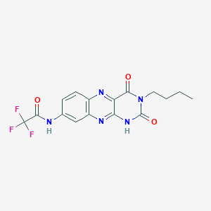 molecular formula C16H14F3N5O3 B11434604 N-(3-butyl-2,4-dioxo-1,2,3,4-tetrahydrobenzo[g]pteridin-8-yl)-2,2,2-trifluoroacetamide 