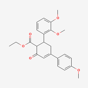 molecular formula C24H26O6 B11434663 Ethyl 6-(2,3-dimethoxyphenyl)-4-(4-methoxyphenyl)-2-oxocyclohex-3-ene-1-carboxylate 