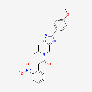 molecular formula C21H22N4O5 B11434740 N-{[3-(4-methoxyphenyl)-1,2,4-oxadiazol-5-yl]methyl}-2-(2-nitrophenyl)-N-(propan-2-yl)acetamide 