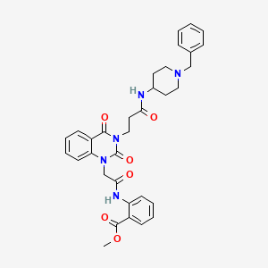molecular formula C33H35N5O6 B11434841 methyl 2-({[3-{3-[(1-benzylpiperidin-4-yl)amino]-3-oxopropyl}-2,4-dioxo-3,4-dihydroquinazolin-1(2H)-yl]acetyl}amino)benzoate 