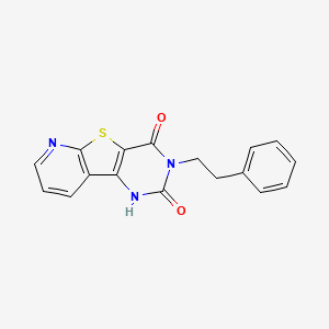 molecular formula C17H13N3O2S B11435177 5-(2-phenylethyl)-8-thia-3,5,10-triazatricyclo[7.4.0.02,7]trideca-1(9),2(7),10,12-tetraene-4,6-dione 