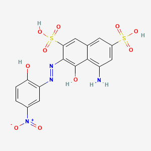 molecular formula C16H12N4O10S2 B1143534 2,7-Naphthalenedisulfonic acid, 5-amino-4-hydroxy-3-[(2-hydroxy-5-nitrophenyl)azo]- CAS No. 13301-33-2