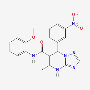 molecular formula C20H18N6O4 B11435427 N-(2-methoxyphenyl)-5-methyl-7-(3-nitrophenyl)-4,7-dihydro[1,2,4]triazolo[1,5-a]pyrimidine-6-carboxamide 