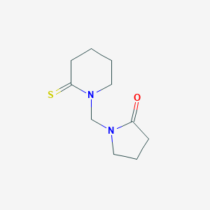 molecular formula C10H16N2OS B114355 1-((2-Thioxopiperidin-1-yl)methyl)pyrrolidin-2-one CAS No. 157439-25-3
