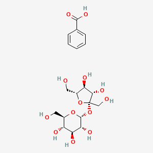 molecular formula C19H26O12 B1143551 alpha-D-Glucopyranoside, beta-D-fructofuranosyl, benzoate CAS No. 12738-64-6