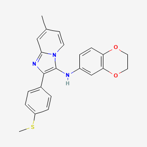 molecular formula C23H21N3O2S B11435756 N-(2,3-dihydro-1,4-benzodioxin-6-yl)-7-methyl-2-[4-(methylsulfanyl)phenyl]imidazo[1,2-a]pyridin-3-amine 