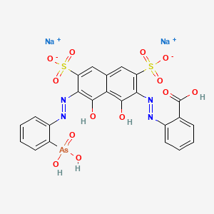 Disodium hydrogen 2-((7-((2-arsonophenyl)azo)-1,8-dihydroxy-3,6-disulphonato-2-naphthyl)azo)benzoate