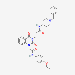 molecular formula C33H37N5O5 B11435854 N-(1-benzylpiperidin-4-yl)-3-[1-{2-[(4-ethoxyphenyl)amino]-2-oxoethyl}-2,4-dioxo-1,4-dihydroquinazolin-3(2H)-yl]propanamide 