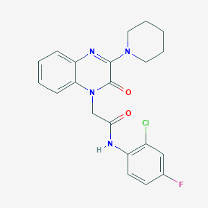 molecular formula C21H20ClFN4O2 B11435864 N-(2-chloro-4-fluorophenyl)-2-[2-oxo-3-(piperidin-1-yl)quinoxalin-1(2H)-yl]acetamide 