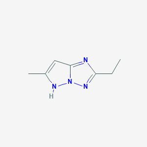 molecular formula C7H10N4 B114360 2-Ethyl-6-methyl-1H-pyrazolo[1,5-b][1,2,4]triazole CAS No. 151406-47-2