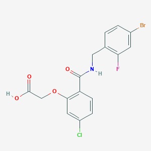 molecular formula C16H12BrClFNO4 B114361 (2-{[(4-Bromo-2-Fluorobenzyl)amino]carbonyl}-5-Chlorophenoxy)acetic Acid CAS No. 141443-09-6