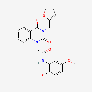 molecular formula C23H21N3O6 B11436115 N-(2,5-dimethoxyphenyl)-2-[3-(furan-2-ylmethyl)-2,4-dioxo-3,4-dihydroquinazolin-1(2H)-yl]acetamide 