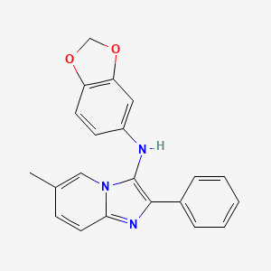 molecular formula C21H17N3O2 B11436149 N-(1,3-benzodioxol-5-yl)-6-methyl-2-phenylimidazo[1,2-a]pyridin-3-amine 
