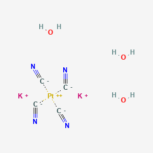 molecular formula C4H6K2N4O3Pt B1143621 Potassium tetracyanoplatinate(II) trihydrate CAS No. 14323-36-5