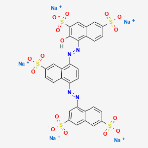 molecular formula C30H15N4Na5O16S5 B1143626 Pentasodium 4-((4-((3,6-disulphonato-1-naphthyl)azo)-7-sulphonato-1-naphthyl)azo)-3-hydroxynaphthalene-2,7-disulphonate CAS No. 13000-39-0