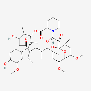 molecular formula C43H69NO12 B1143637 17-Ethyl-1,14-dihydroxy-12-[1-(4-hydroxy-3-methoxycyclohexyl)prop-1-en-2-yl]-23,25-dimethoxy-13,19,21,27-tetramethyl-11,28-dioxa-4-azatricyclo[22.3.1.04,9]octacos-18-ene-2,3,10,16-tetrone CAS No. 11011-38-4