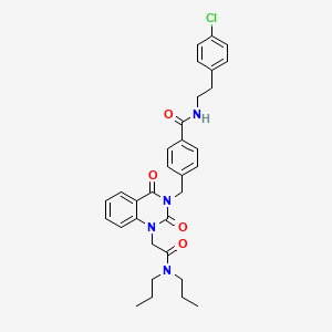molecular formula C32H35ClN4O4 B11436445 N-(4-chlorophenethyl)-4-((1-(2-(dipropylamino)-2-oxoethyl)-2,4-dioxo-1,2-dihydroquinazolin-3(4H)-yl)methyl)benzamide 