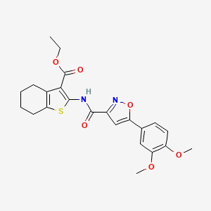 molecular formula C23H24N2O6S B11436457 Ethyl 2-({[5-(3,4-dimethoxyphenyl)-1,2-oxazol-3-yl]carbonyl}amino)-4,5,6,7-tetrahydro-1-benzothiophene-3-carboxylate 