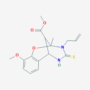 molecular formula C17H20N2O4S B11436566 methyl 10-methoxy-2-methyl-3-(prop-2-en-1-yl)-4-thioxo-3,4,5,6-tetrahydro-2H-2,6-methano-1,3,5-benzoxadiazocine-11-carboxylate 