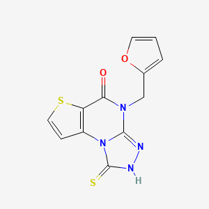 molecular formula C12H8N4O2S2 B11436674 4-(2-furylmethyl)-1-thioxo-2,4-dihydrothieno[2,3-e][1,2,4]triazolo[4,3-a]pyrimidin-5(1H)-one 