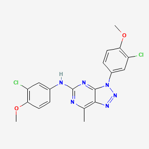 molecular formula C19H16Cl2N6O2 B11436750 N,3-bis(3-chloro-4-methoxyphenyl)-7-methyl-3H-[1,2,3]triazolo[4,5-d]pyrimidin-5-amine 
