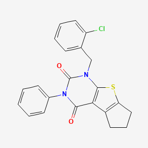 molecular formula C22H17ClN2O2S B11436785 1-(2-chlorobenzyl)-3-phenyl-6,7-dihydro-1H-cyclopenta[4,5]thieno[2,3-d]pyrimidine-2,4(3H,5H)-dione 