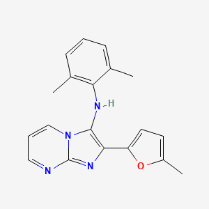 molecular formula C19H18N4O B11436834 N-(2,6-dimethylphenyl)-2-(5-methylfuran-2-yl)imidazo[1,2-a]pyrimidin-3-amine 