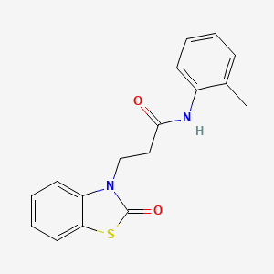 molecular formula C17H16N2O2S B11436842 N-(2-methylphenyl)-3-(2-oxo-1,3-benzothiazol-3(2H)-yl)propanamide 