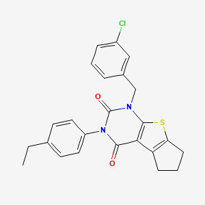 molecular formula C24H21ClN2O2S B11436850 1-(3-chlorobenzyl)-3-(4-ethylphenyl)-6,7-dihydro-1H-cyclopenta[4,5]thieno[2,3-d]pyrimidine-2,4(3H,5H)-dione 