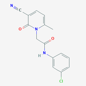 molecular formula C15H12ClN3O2 B11436925 N-(3-chlorophenyl)-2-(3-cyano-6-methyl-2-oxo-1,2-dihydropyridin-1-yl)acetamide 