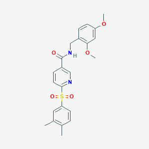 molecular formula C23H24N2O5S B11436982 N-(2,4-dimethoxybenzyl)-6-[(3,4-dimethylphenyl)sulfonyl]pyridine-3-carboxamide 