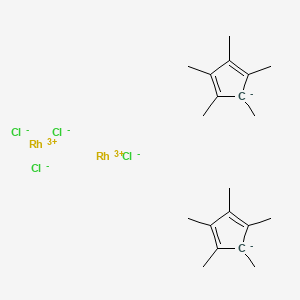 molecular formula C20H30Cl4Rh2 10* B1143706 Dichloro(pentamethylcyclopentadienyl)rhodium(iii)dimer CAS No. 12354-85-7