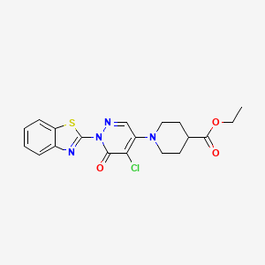 molecular formula C19H19ClN4O3S B11437349 Ethyl 1-[1-(1,3-benzothiazol-2-yl)-5-chloro-6-oxo-1,6-dihydropyridazin-4-yl]piperidine-4-carboxylate 