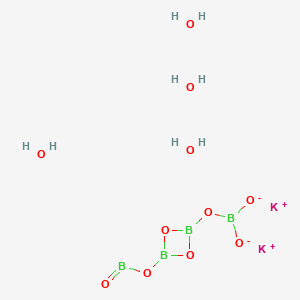 molecular formula B4H8K2O11 B1143737 POTASSIUM TETRABORATE TETRAHYDRATE CAS No. 12045-78-2