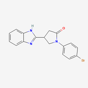 molecular formula C17H14BrN3O B11437371 4-(1H-benzimidazol-2-yl)-1-(4-bromophenyl)pyrrolidin-2-one 