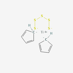 molecular formula C10H10S5Ti 10* B1143746 Bis(cyclopentadienyl)titanium pentasulfide CAS No. 12116-82-4