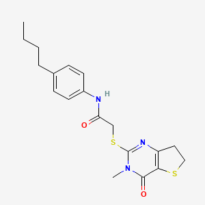 molecular formula C19H23N3O2S2 B11437536 N-(4-Butylphenyl)-2-({3-methyl-4-oxo-3H,4H,6H,7H-thieno[3,2-D]pyrimidin-2-YL}sulfanyl)acetamide 