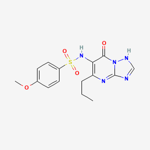 molecular formula C15H17N5O4S B11437555 N-(7-hydroxy-5-propyl[1,2,4]triazolo[1,5-a]pyrimidin-6-yl)-4-methoxybenzenesulfonamide 