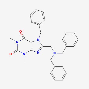 molecular formula C29H29N5O2 B11437562 7-Benzyl-8-[(dibenzylamino)methyl]-1,3-dimethylpurine-2,6-dione 
