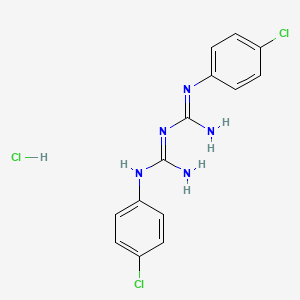molecular formula C14H14Cl3N5 B1143759 1,5-Bis(4-chlorophenyl)biguanide hydrochloride CAS No. 13590-88-0