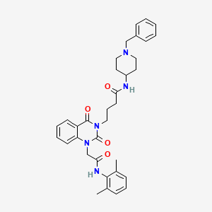 molecular formula C34H39N5O4 B11437607 N-(1-benzylpiperidin-4-yl)-4-(1-(2-((2,6-dimethylphenyl)amino)-2-oxoethyl)-2,4-dioxo-1,2-dihydroquinazolin-3(4H)-yl)butanamide 