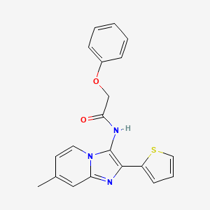 molecular formula C20H17N3O2S B11437669 N-[7-Methyl-2-(thiophen-2-YL)imidazo[1,2-A]pyridin-3-YL]-2-phenoxyacetamide 