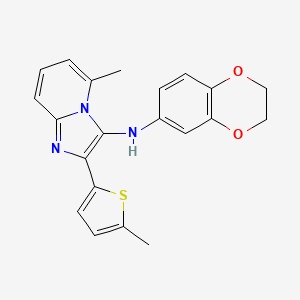 molecular formula C21H19N3O2S B11437767 N-(2,3-dihydro-1,4-benzodioxin-6-yl)-5-methyl-2-(5-methylthiophen-2-yl)imidazo[1,2-a]pyridin-3-amine 