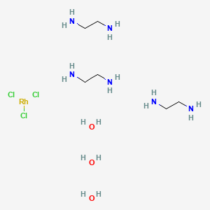 molecular formula C6H30Cl3N6O3Rh B1143790 Tris(ethylenediamine)rhodium(III) trichloride trihydrate CAS No. 15004-86-1